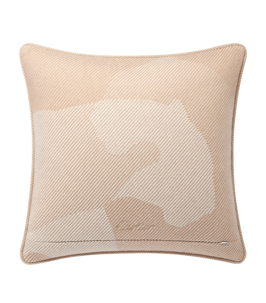 Cartier wool-cashmere Panthère de Cartier cushion 50cm x 50cm - British product