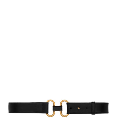 Harrods Saint Laurent Leather Double Ring Belt- Buy online at McGrocer