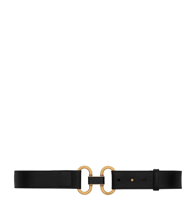 Saint Laurent double ring leather belt, UK version