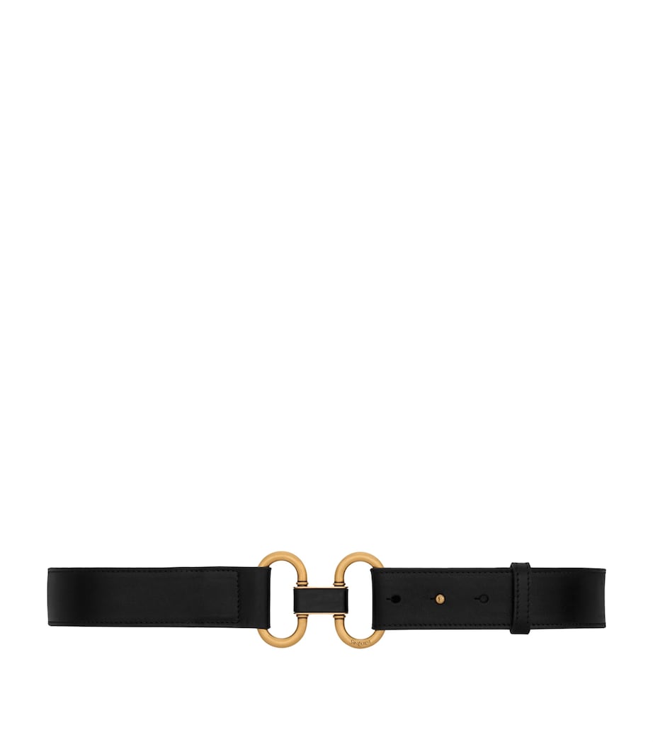 Saint Laurent double ring leather belt, UK version