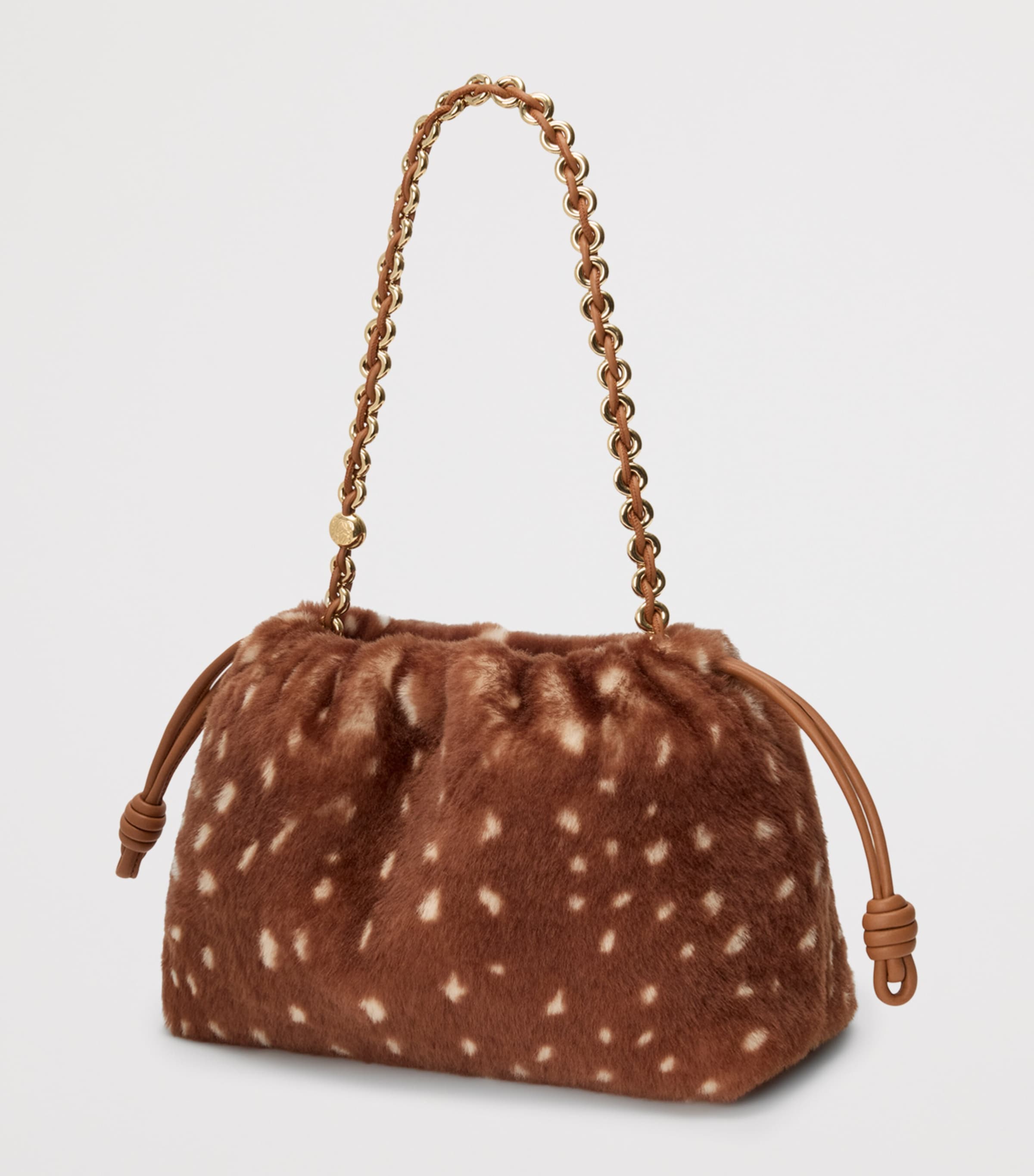 LOEWE medium shearling Flamenco shoulder bag, imported from the UK