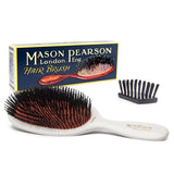 Mason Pearson large boar bristle hairbrush white - British product