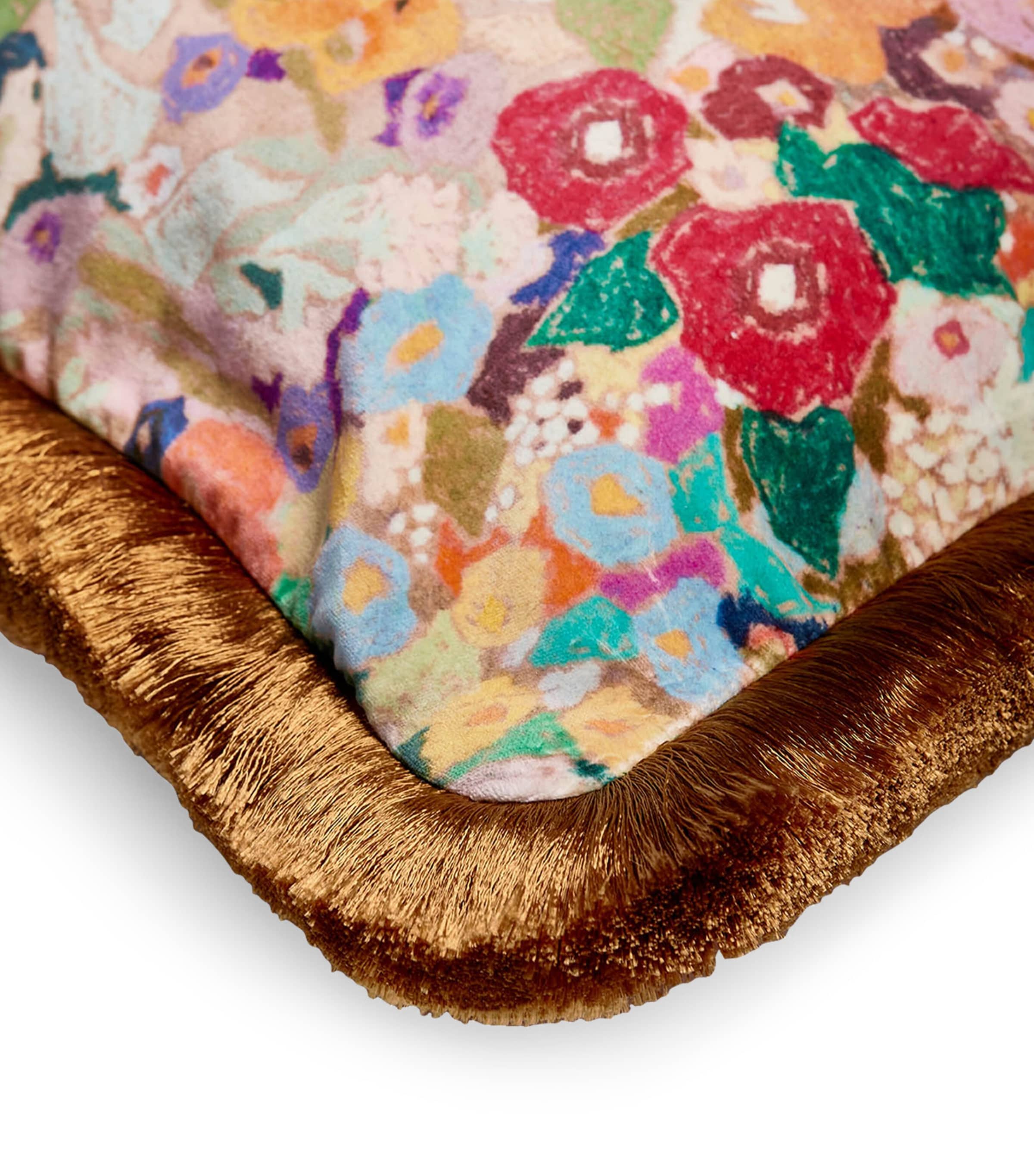 House Of Hackney velvet Hollyhocks cushion 45cm x 45cm, UK version