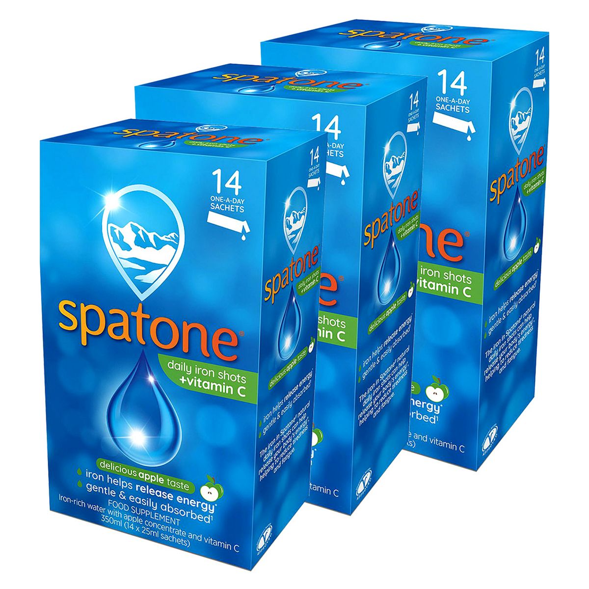 Spatone Apple 42 Day Bundle: 3 x Spatone Apple Daily Iron Shots + Vitamin C 14s GOODS Boots   