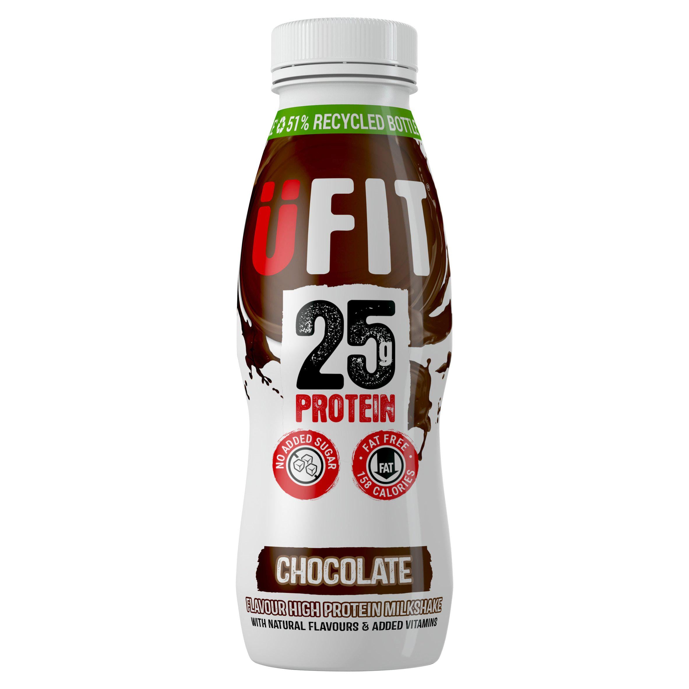 Ufit Chocolate Flavour High Protein Milkshake 330ml All juice & smoothies Sainsburys   