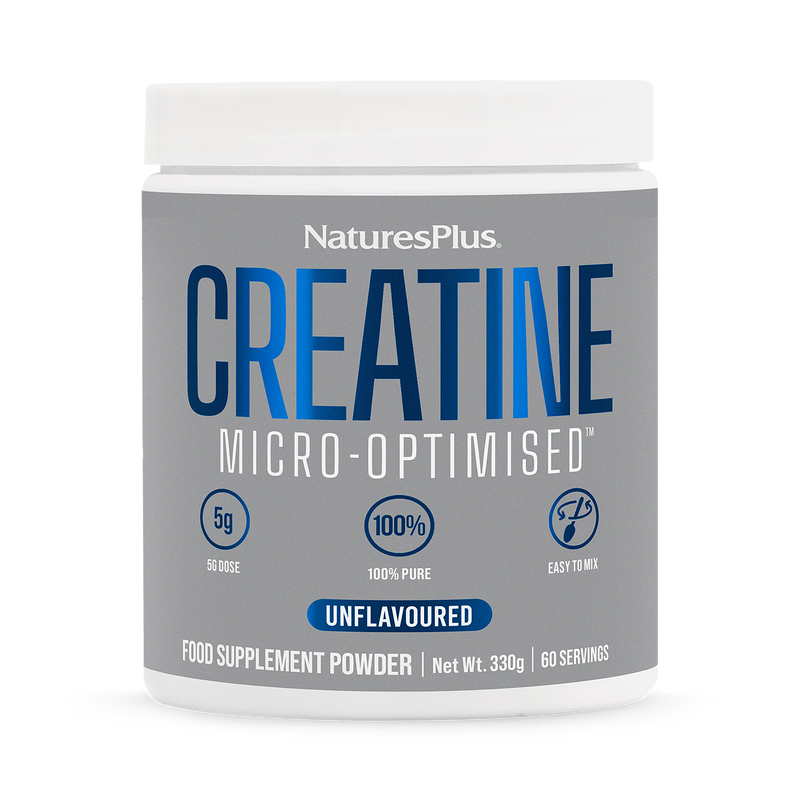 NaturesPlus Creatine Monohydrate powder supplement, imported from the UK