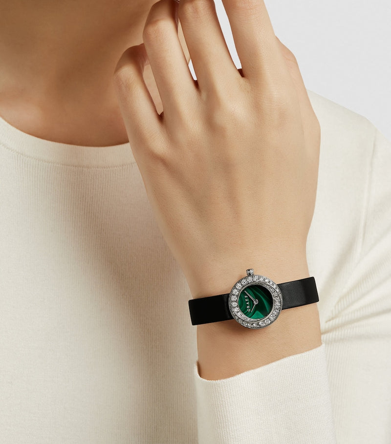 Graff white gold spiral watch 23mm malachite dial - British product