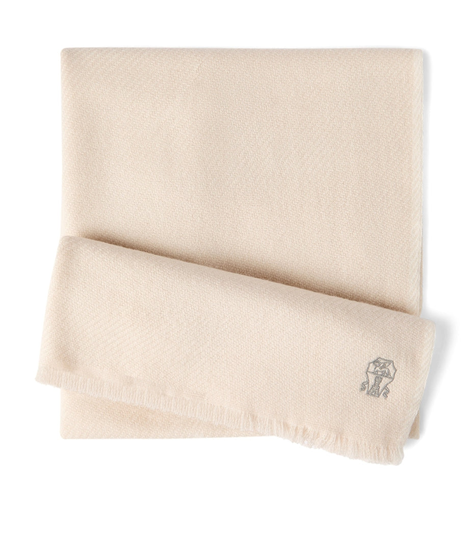 Brunello Cucinelli cashmere embroidered scarf 48x170cm - British product