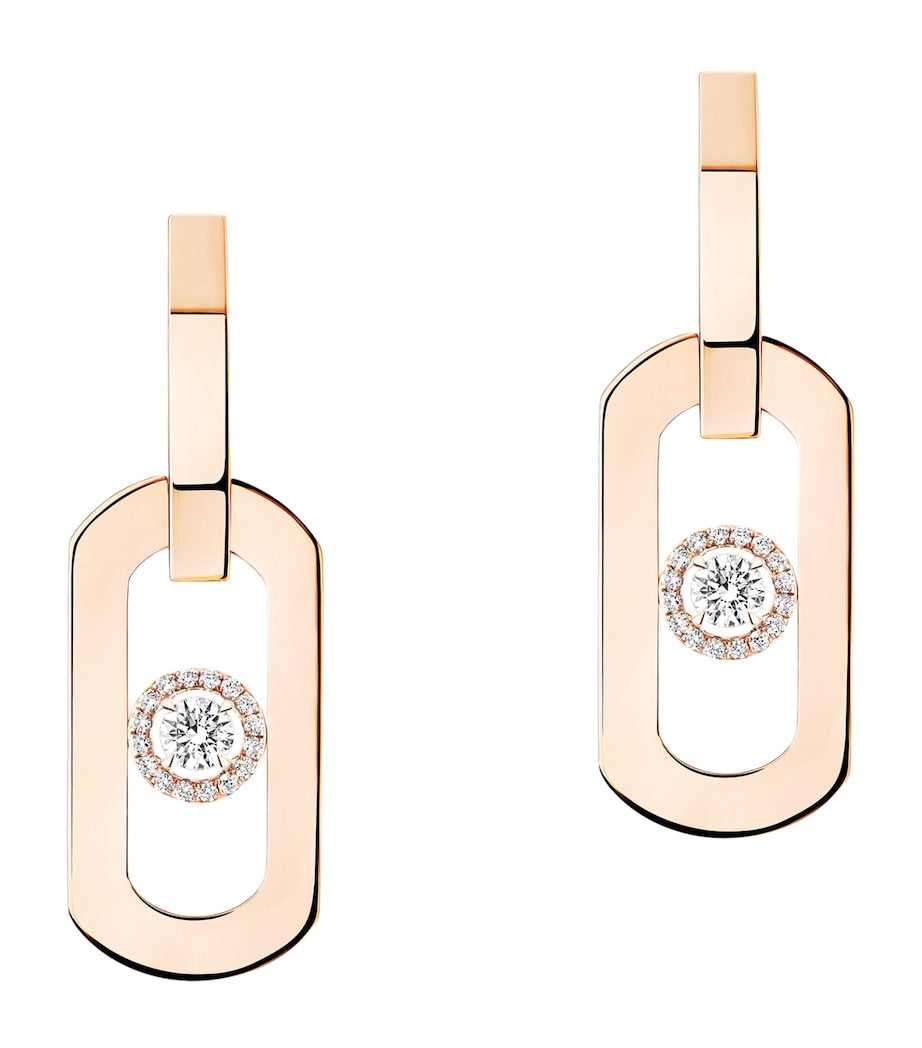 Messika So Move XL drop earrings in 18kt rose gold with diamonds - British product