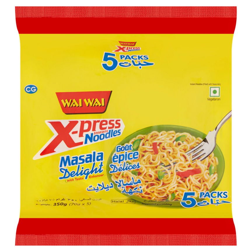 Wai Wai X-Press Instant Noodles Masala Delight 350g