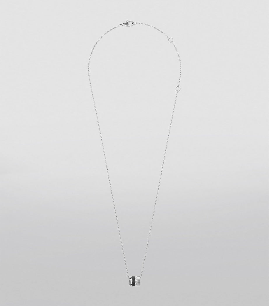 Boucheron Quatre Black Edition pendant necklace white gold black PVD diamonds (British brand)