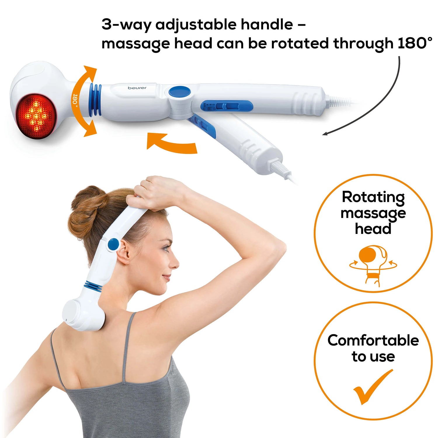 Beurer infrared massager MG40 rotating head, imported from the UK
