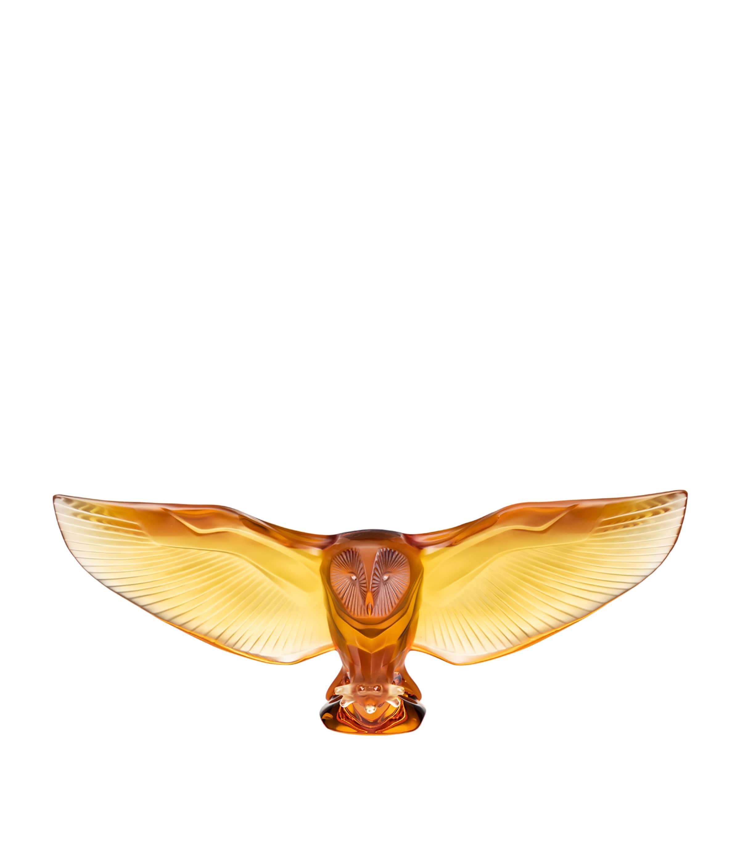 Lalique Barn Owl crystal sculpture, UK version
