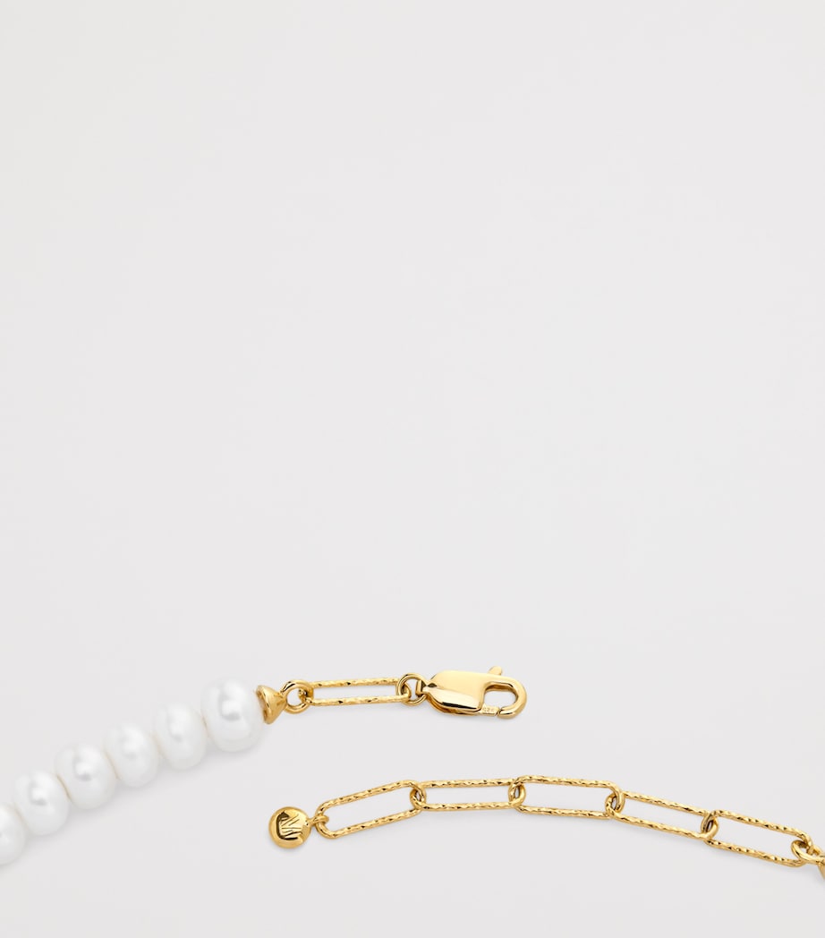 Monica Vinader Nomade necklace in gold vermeil and pearls (British brand)