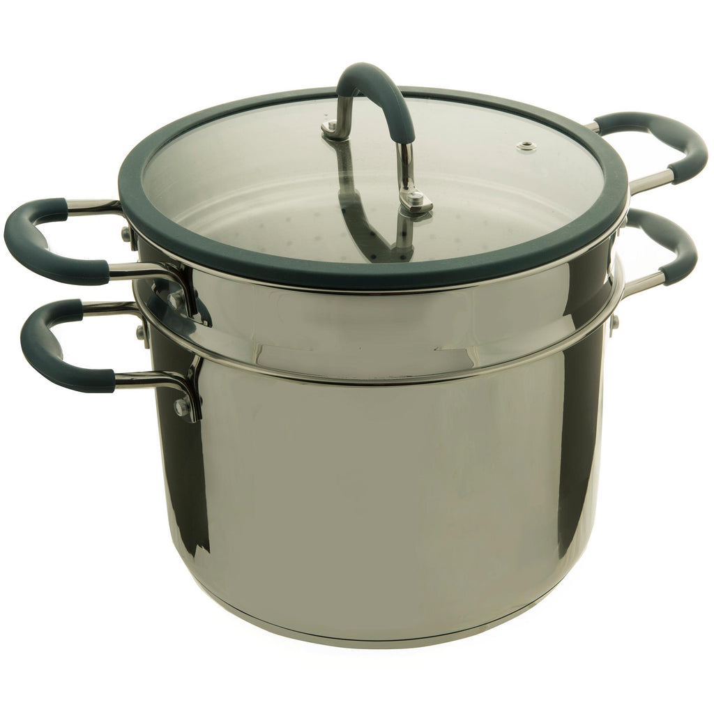 Sainsbury's Home Stainless Steel Pasta Pot With Silicone Rim