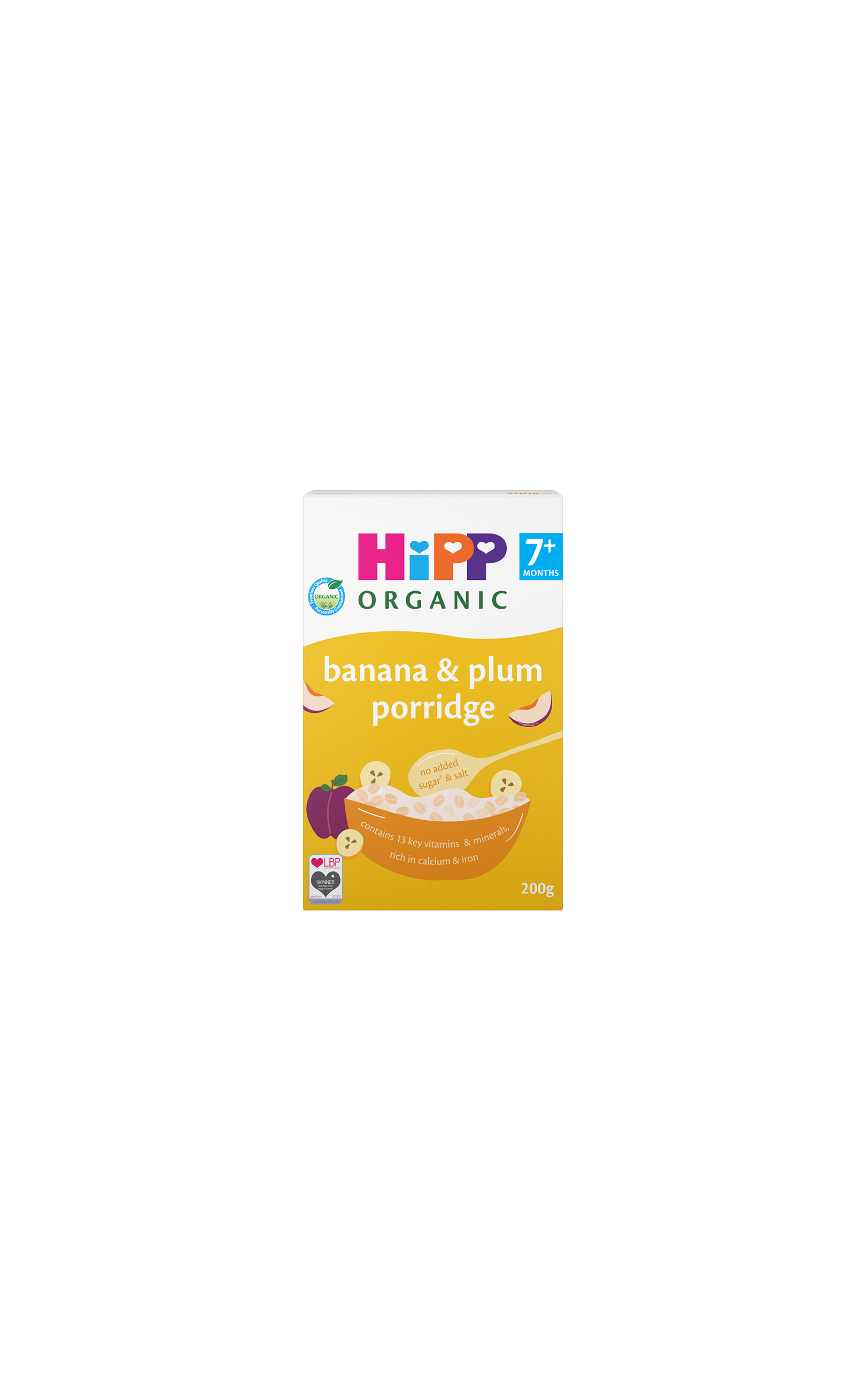 HiPP Organic banana plum porridge baby cereal (British brand)