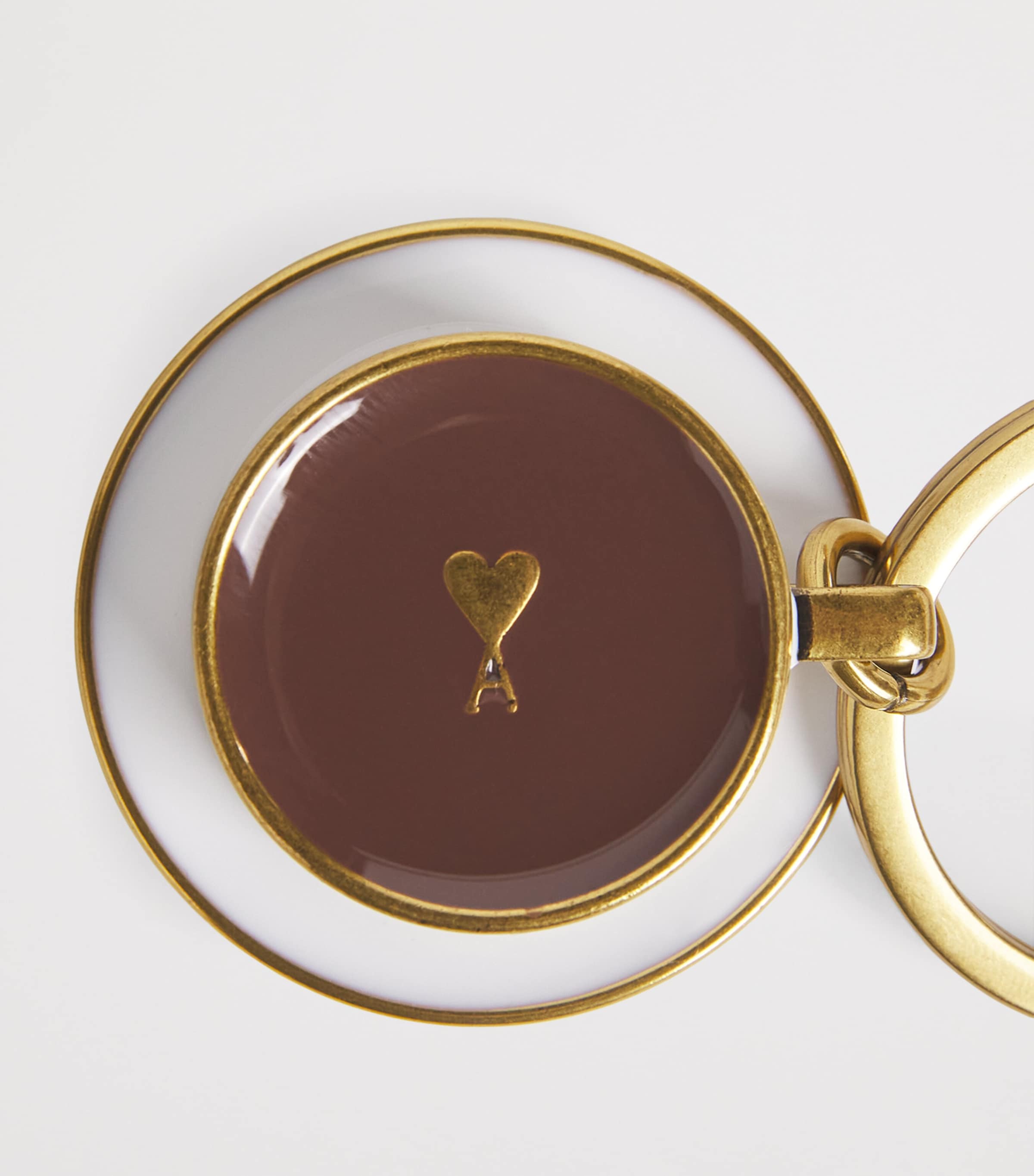 AMI Paris coffee cup keyring, metallic accessory - British product