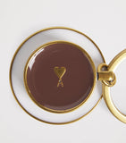 AMI Paris coffee cup keyring, metallic accessory - British product