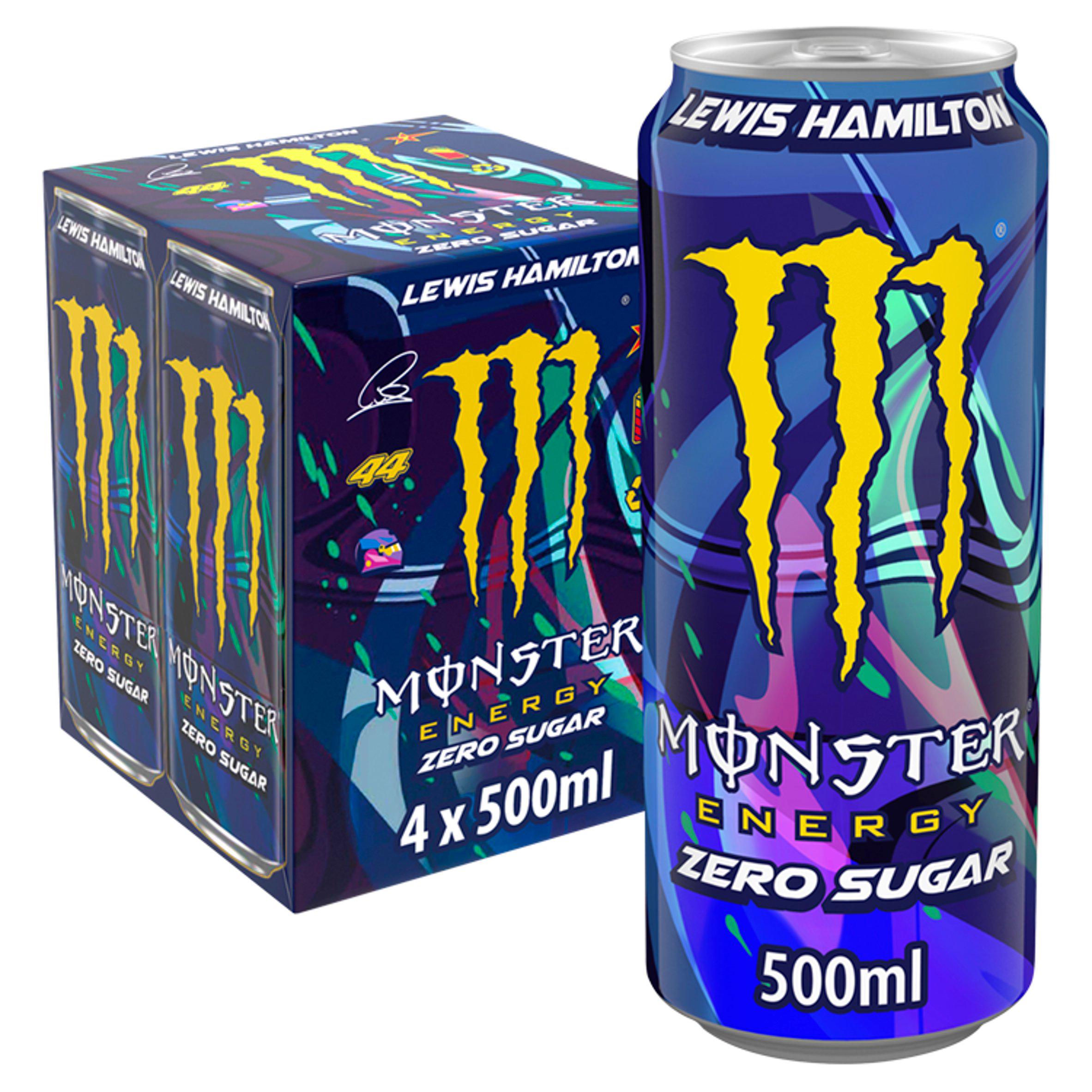 Monster Energy Lewis Hamilton Zero Sugar 4x500ml GOODS Sainsburys   