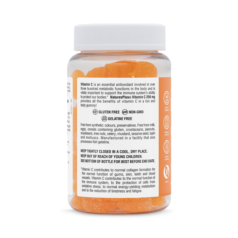 NaturesPlus Vitamin C gummies 250 mg orange (British brand)
