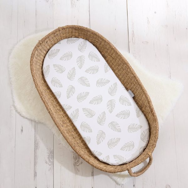 The Tiny Bed Co. Basket Changing Mat - Palm Bay (Stone)