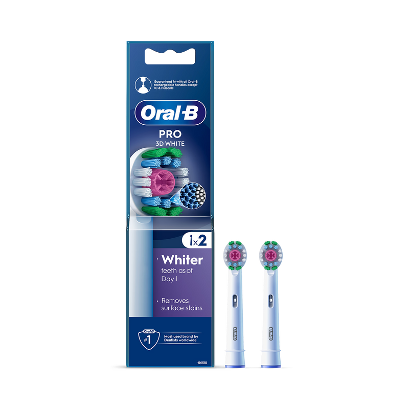 Oral-B Pro 3D White toothbrush heads 2 count - British product