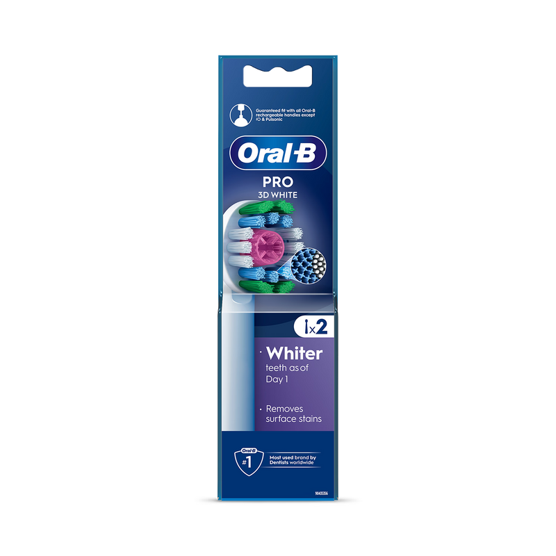 Oral-B Pro 3D White toothbrush heads 2 count - British product