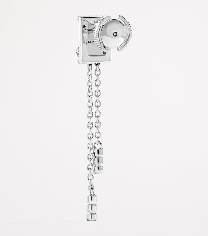 MARLI New York white gold and diamond tassel earrings, imported from the UK