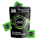 EXS ribbed dotted flared condoms 56 pack (British brand)