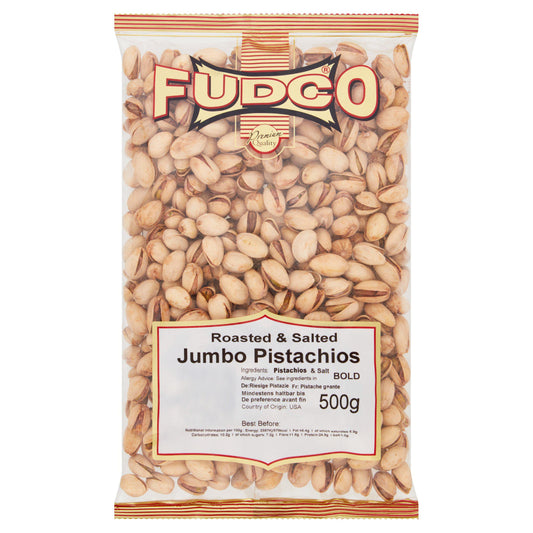 Fudco Roasted & Salted Jumbo Pistachios 500g Asian Sainsburys   