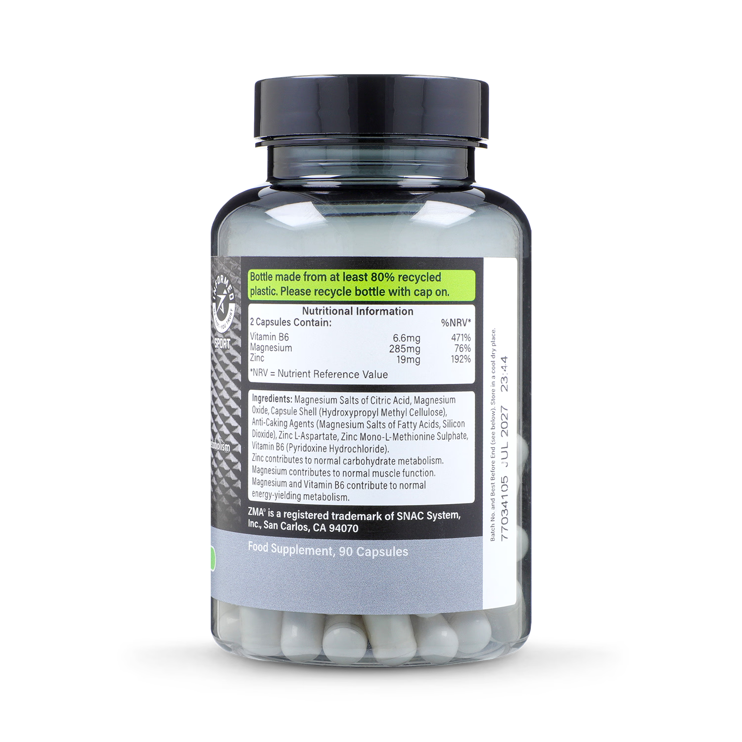 Precision Engineered ZMA 90 capsules, imported from the UK