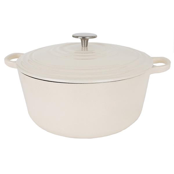 Sainsbury's Home 2.4L Oval Cast Iron Casserole Dish-cream