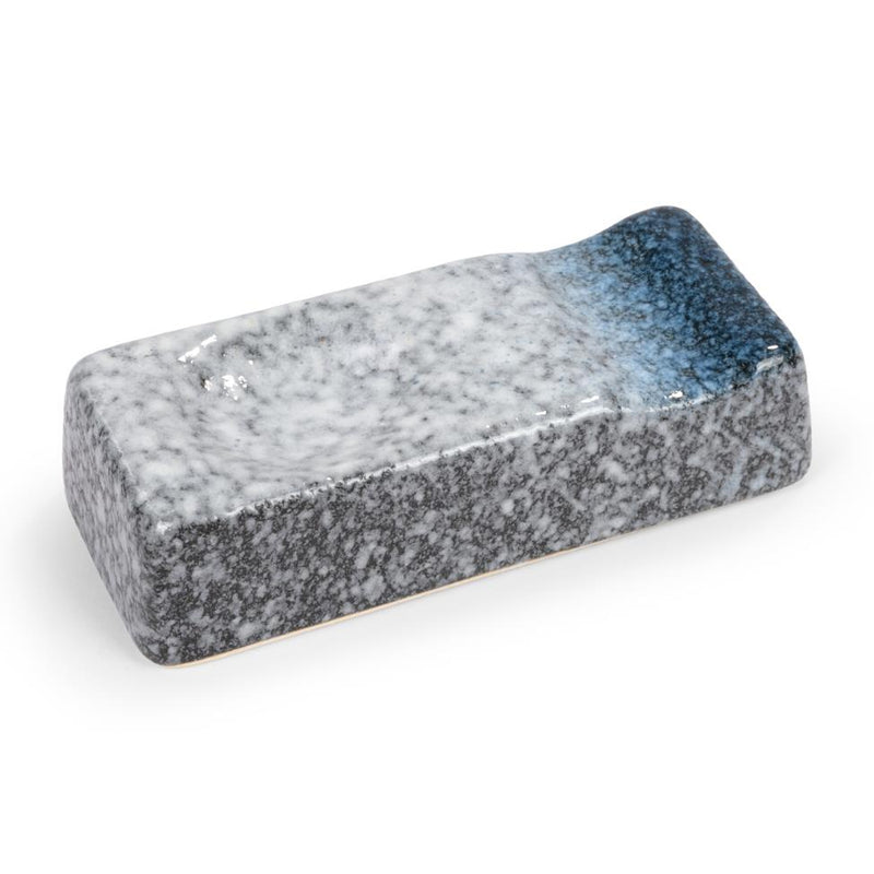 Japanese blue ceramic chopstick rest, imported from the UK