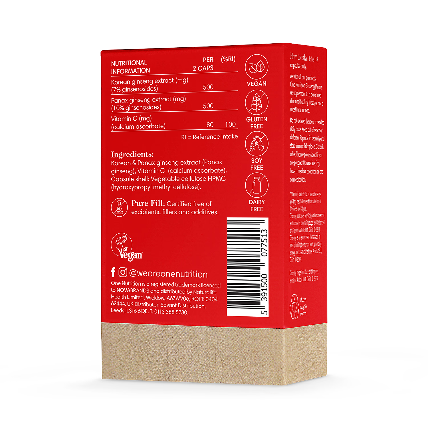 One Nutrition Ginseng Max 60 capsules - British product