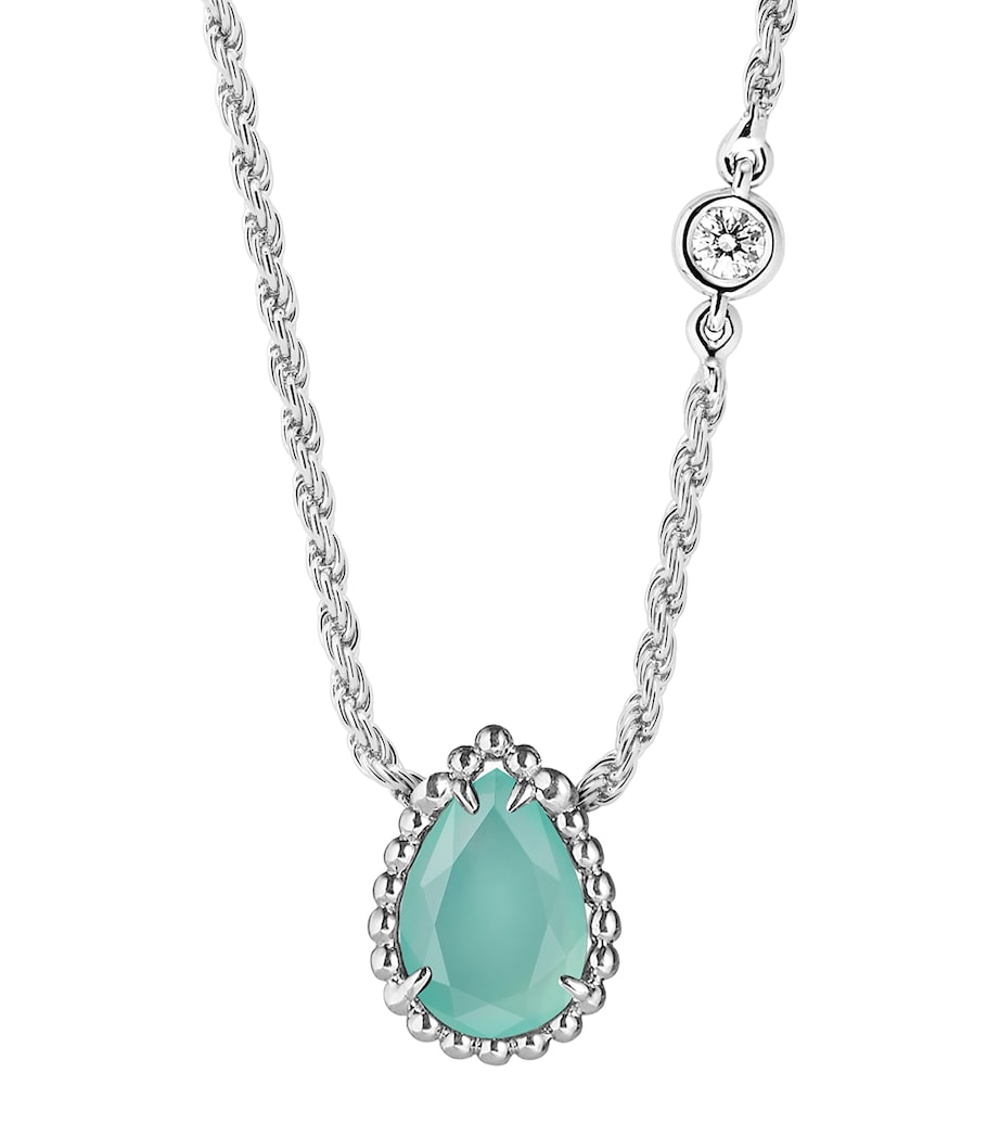 Boucheron Serpent Bohème pendant in white gold with aquaprase - British product