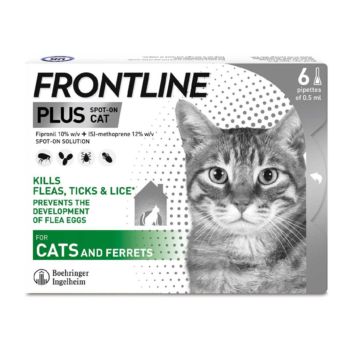 Frontline Plus Spot-On Cat - 6 x 0.5ml Pipettes GOODS Boots   