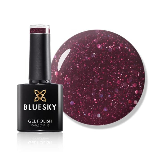 Bluesky Gel Polish Amusing deep plum shade - British product