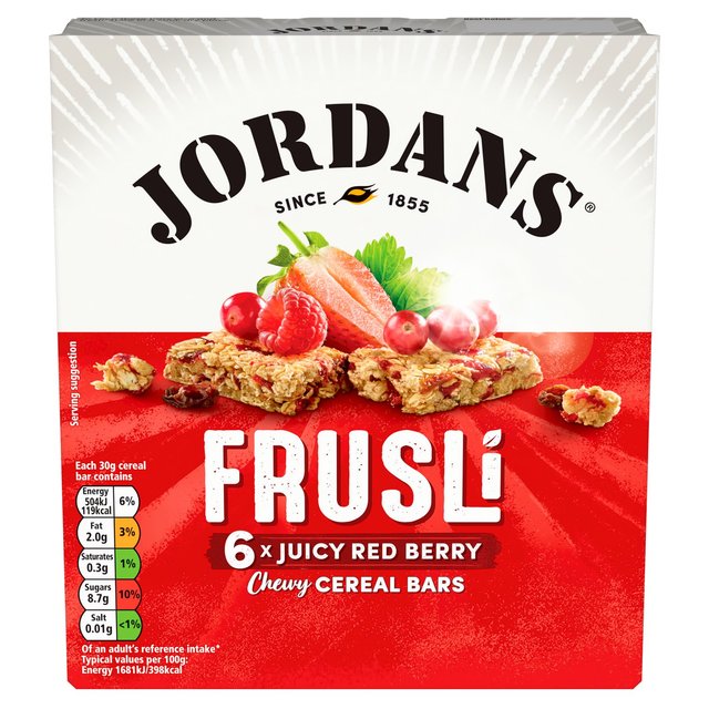 Jordans Red Berries Frusli Cereal Bars   6 x 30g Cereals M&S   