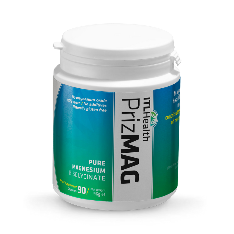 Prizmag pure magnesium bisglycinate supplement 90 capsules, imported from the UK