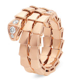 Bvlgari Serpenti Viper ring in rose gold with pavé diamonds (British brand)