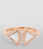Bvlgari rose gold diamond mother of pearl ring (British brand)