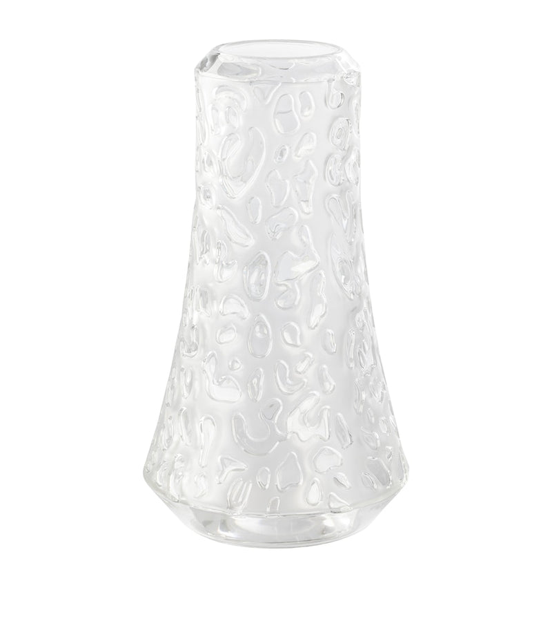 Lalique frosted crystal panther design vase 20cm, UK version