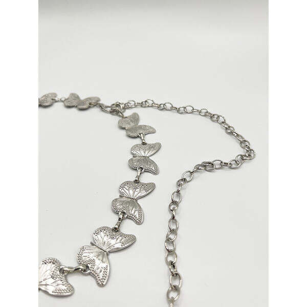 SVNX butterfly chain belt 110cm silver, UK version