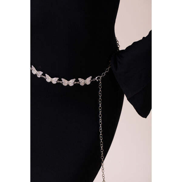 SVNX butterfly chain belt 110cm silver, UK version