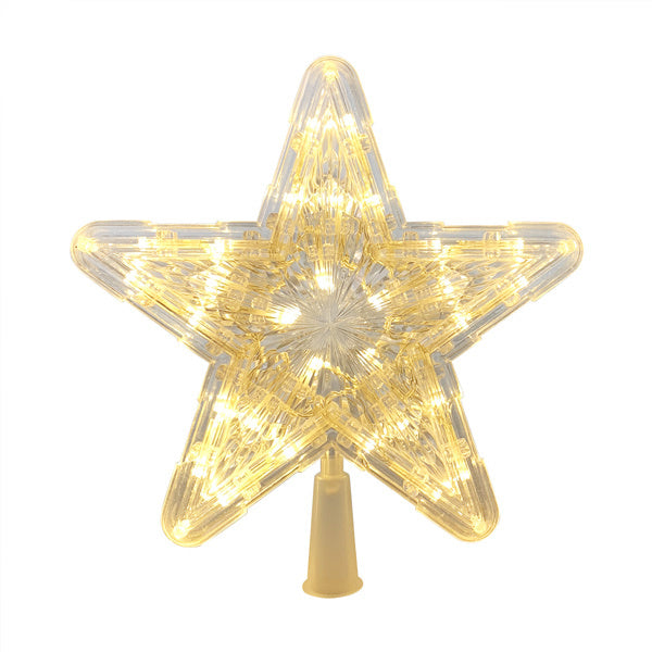 Livingandhome LED star tree topper transparent 24cm, imported from the UK