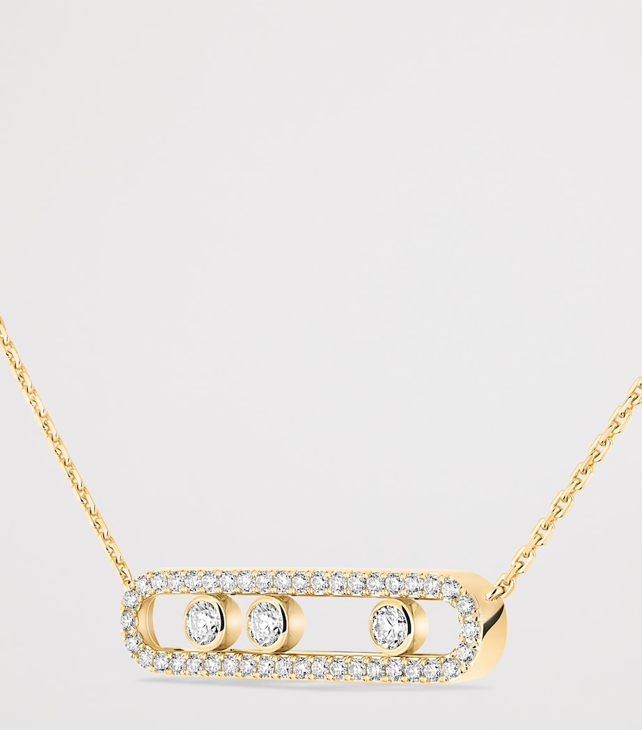 Messika Move Classique necklace yellow gold diamond pavé 0.70ct, imported from the UK