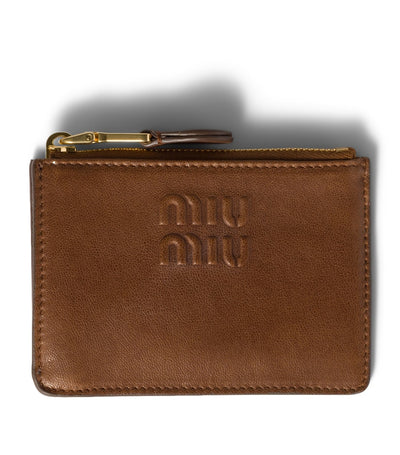 Harrods Miu Miu Nappa Leather Embossed Card Holder- Buy online at McGrocer