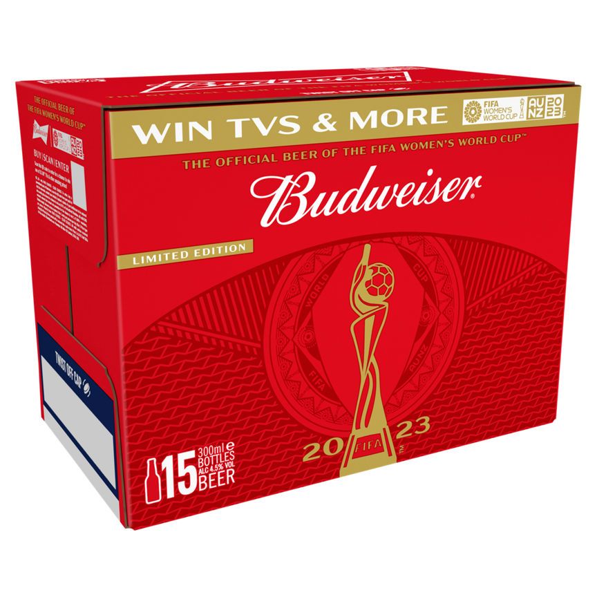 Budweiser Lager Beer Bottles 15 x 300ml GOODS ASDA   