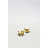 SVNX double heart earrings silver pearl huggie, UK version