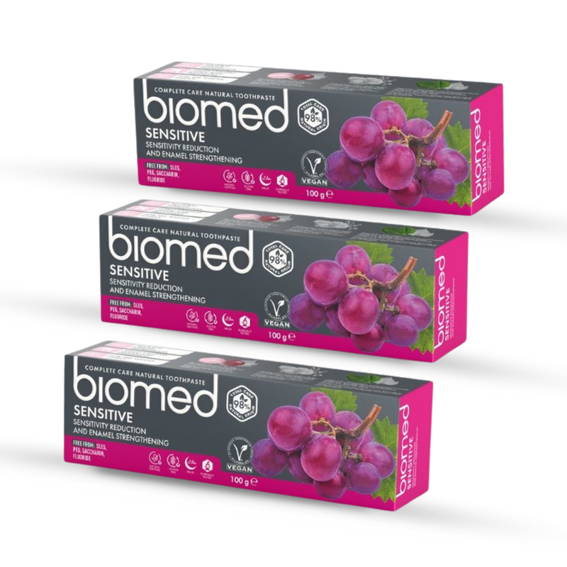Biomed sensitive natural toothpaste 3 pack 100g (British brand)